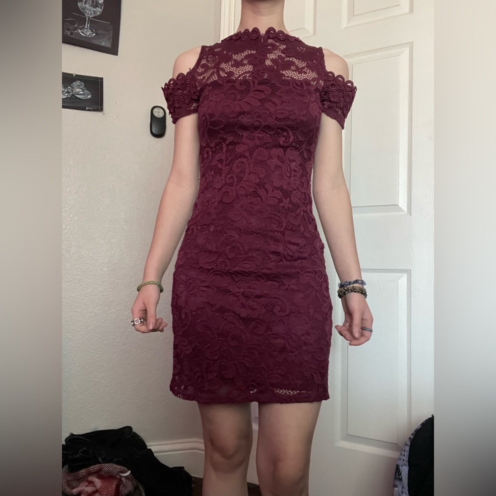 Maroon ambiance dress.